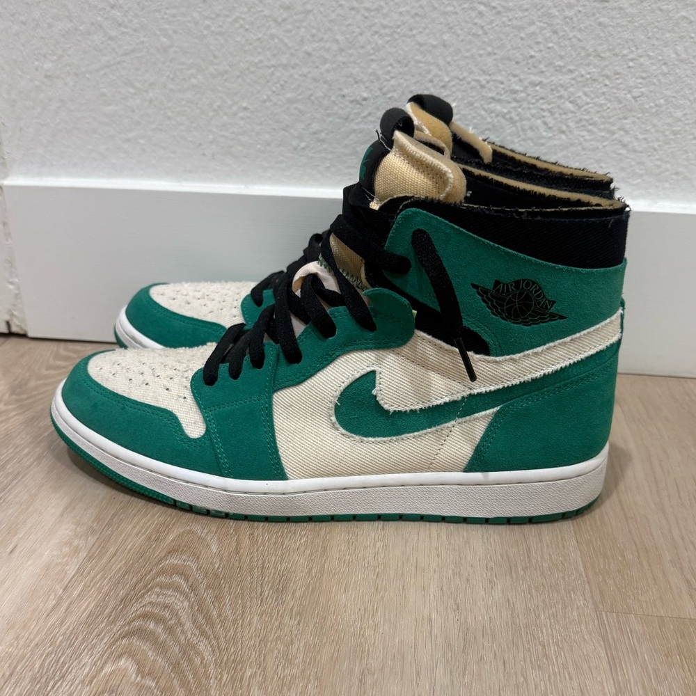 NIKE MENS JORDAN 1 ZOOM AIR HIGH SNEAKERS, SIZE US 10.5, “STADIUM GREEN” - Picture 9 of 13